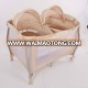 2017 folding crib baby twin sleeping bed for new born beige color with double locks